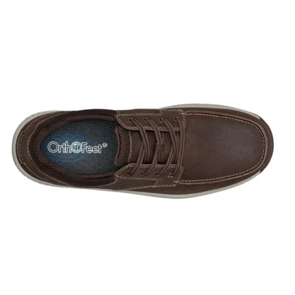 Orthofeet Leo Water Repellent Casual Shoe Brown Size 10.5 Wide